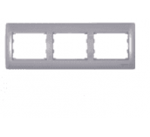 Рамка Profitec Corsa серебро металлик GLOSS 3-х постовая горизонтальная (911834)