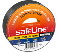 Изолента Safeline ТЕРМОСТОЙКАЯ черная 19мм*20м*0,18мм