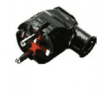 Вилка ProfiTec TURBO угловая черная с/з евро 16А 1*BL (ABS-пласт) (9090102042)