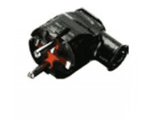 Вилка ProfiTec TURBO угловая черная с/з евро 16А 1*BL (ABS-пласт) (9090102042)