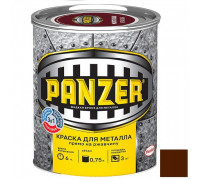 Краска "PANZER" для металла гладкая КОРИЧНЕВАЯ 0,25 л (6) RAL 8017