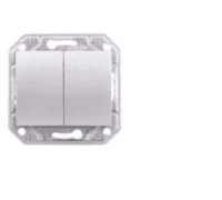 Выключатель Profitec Corsa серебро металлик мех+накл 2-х клавишный скрыт.устан.(911802-M) без рамки