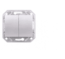 Выключатель Profitec Corsa серебро металлик мех+накл 2-х клавишный скрыт.устан.(911802-M) без рамки