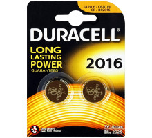 Батарейка  DURACELL литиевая CR2016 диск 2*BL