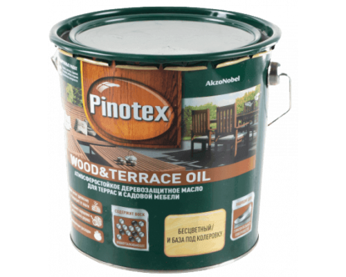 Пинотекс Wood and Terrace Oil CLR 2.7л бесцветный