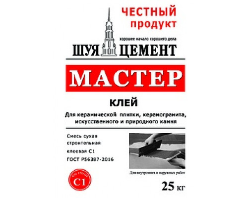 Клей плиточный МАСТЕР усиленный Шуя