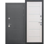 Дверь металлическая ISOTERMA левая 11см Серебро Листвиница беж Царга (960мм)