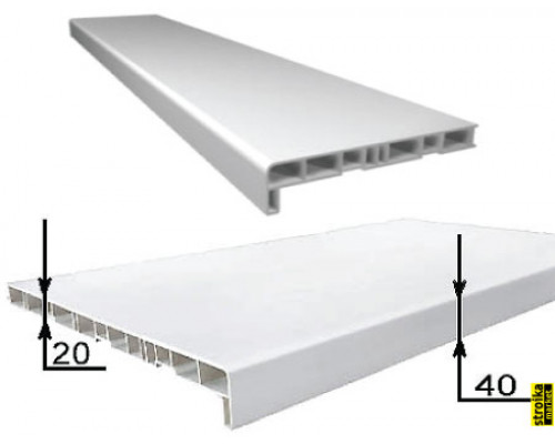 Подоконник белый 40см L=2,5м