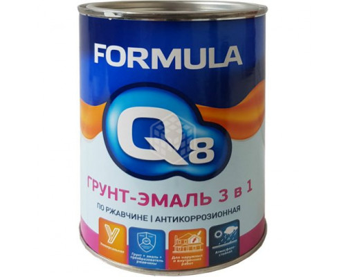 Грунт-эмаль по ржавчине Оранжевая 1.9кг FORMULA Q8