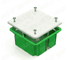 Коробка распред GREENEL 92х92х45мм для полых стен с пластиковыми зажимами