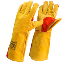 Краги спилковые пятипалые KPC Profi усиленные XXL 40см (новый код)