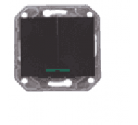Выключатель Profitec Corsa графит мех+накл 2-х клав. с индикатором скрыт.устан. (910704-М) без рамки