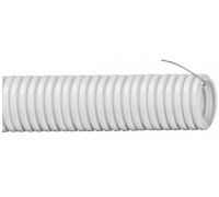 Труба гофрированная ИЭК 16мм ПВХ серая с зондом легкая (остаток 6м)