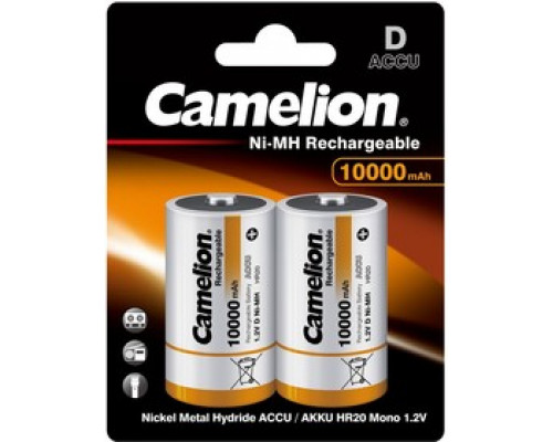 Аккумулятор никель-металлгидридный Camelion Ni-MN 10000mAh Rechargeable Fccb 1.2V D Mono HR20