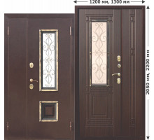 Дверь металлическая Венеция правая Венге (960мм)