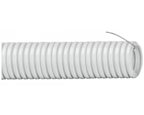 Труба гофрированная ИЭК 16мм ПВХ серая с зондом легкая (остаток 10,8м)